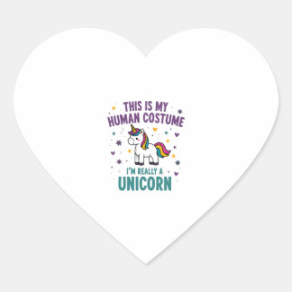 Detta Är Min Mänskliga Kostym Jag Är Verkligen En Hjärtformat Klistermärke