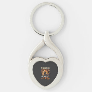 Detta Är Min Mänskliga Kostym Verkligen Katt Hallo Twisted Heart Silverfärgad Nyckelring