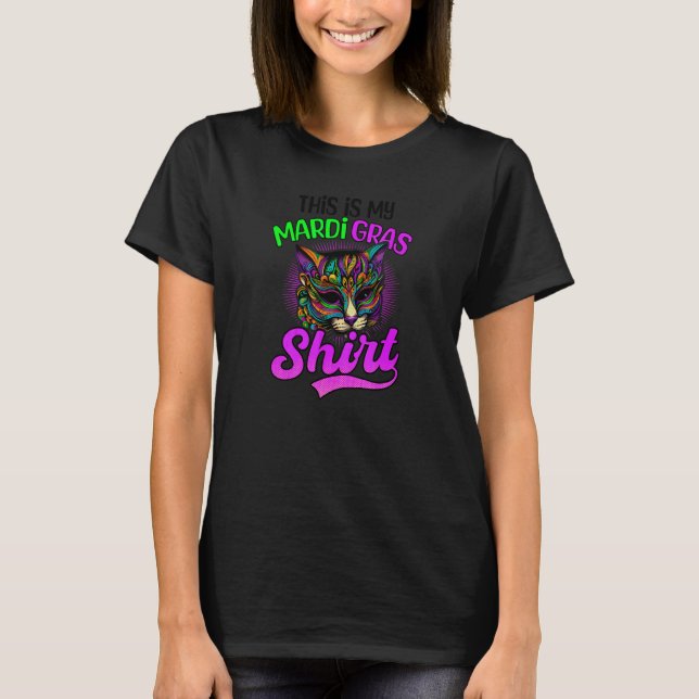 Detta Är Min Outfit Mardi Gras Katt T Shirt (Framsida)