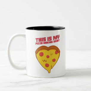Detta Är Min Pizza Tillverknings Tröja Hjärta Två-Tonad Mugg