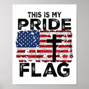 Detta Är Min Pride Flagga Jesus Kors Usa Amerikans Poster