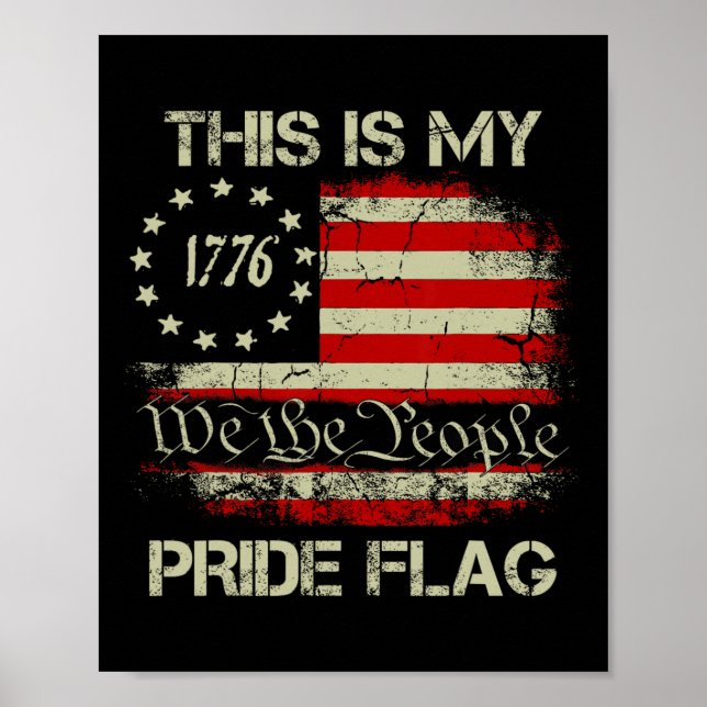 Detta Är Min Pride Flagga Usa Amerikansk 4 Juli Pa Poster (Framsidan)