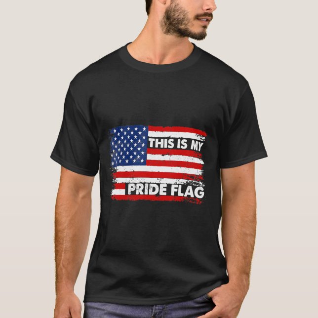 Detta Är Min Pride Flagga Usa Amerikansk 4E Juli M T Shirt (Framsida)