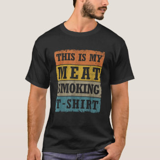 Detta Är Min Rökt Kött Vintage Retro BBQ Grill T Shirt