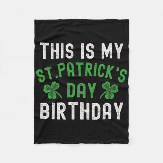 Detta Är Min St. Patricks Dag Födelsedags Shamrock Fleecefilt
