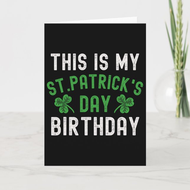 Detta Är Min St. Patricks Dag Födelsedags Shamrock Kort (Framsida)