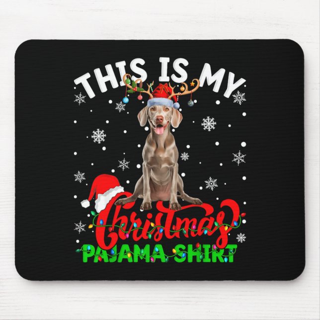 Detta är min Weimaraner hund fula jul pyjamas Musmatta (Framsidan)