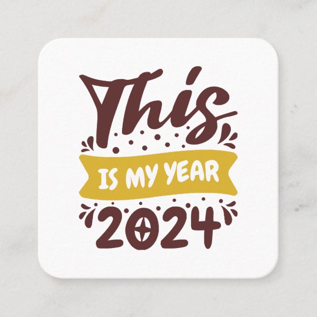 Detta är mitt år 2024 fyrkantigt visitkort (Framsida)