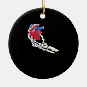 Detta är mitt hjärta - Skeleton Heart Händer Julgransprydnad Keramik