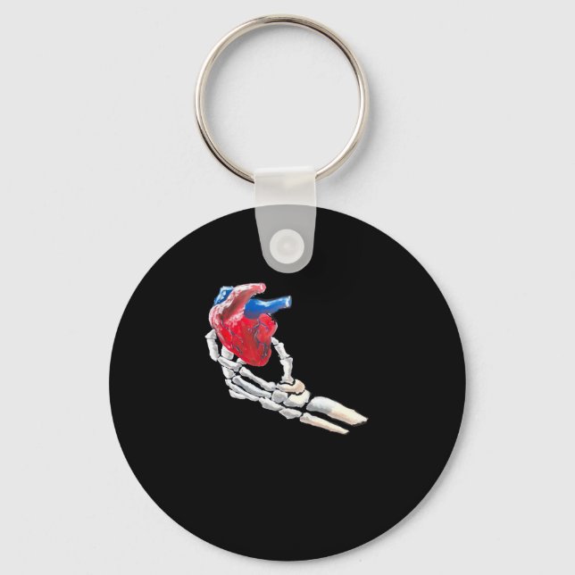 Detta är mitt hjärta - Skeleton Heart Händer Nyckelring (Framsida)