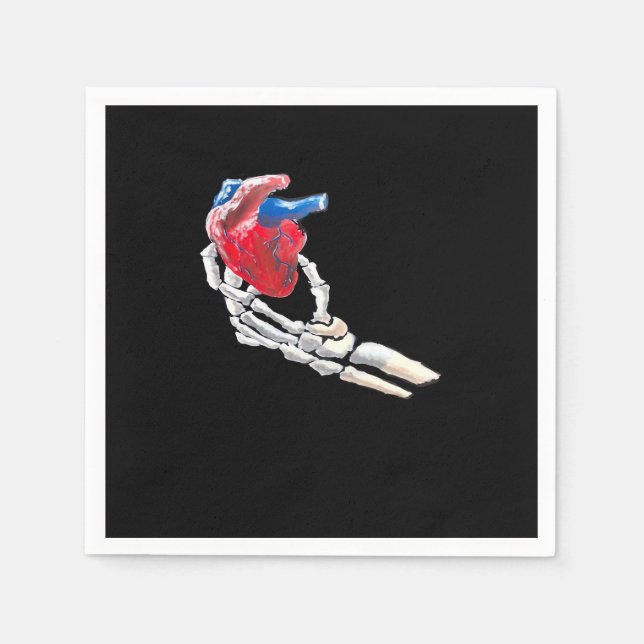 Detta är mitt hjärta - Skeleton Heart Händer Pappersservett (Framsidan)