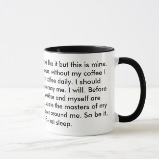 Detta är mitt kaffe som denna är min tryckspruta mugg