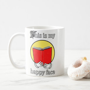 Detta är mitt lyckliga ansikte - Emoji läsning e Kaffemugg