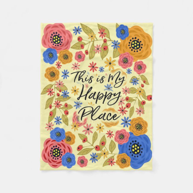 Detta är mitt lyckliga ställe fleecefilt (Framsidan)