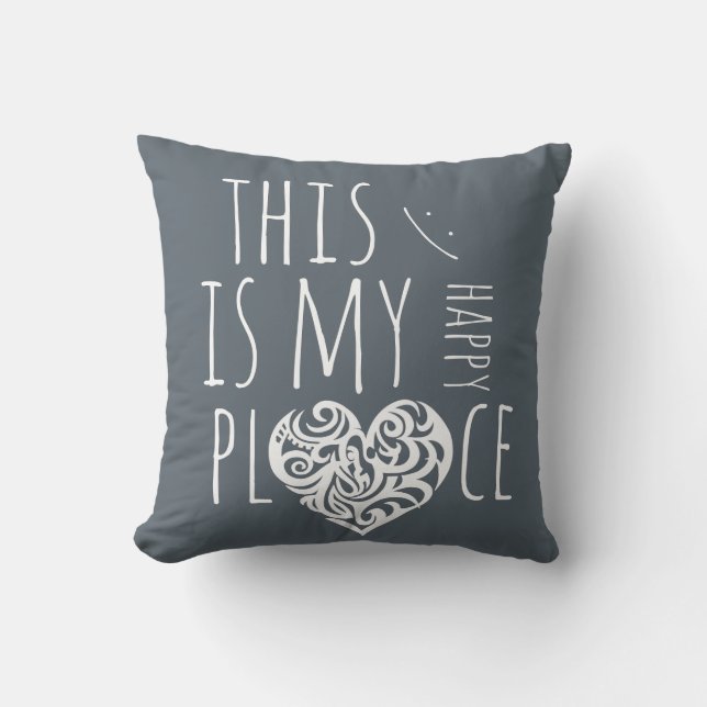 Detta är mitt lyckliga ställe kudde (Framsida)