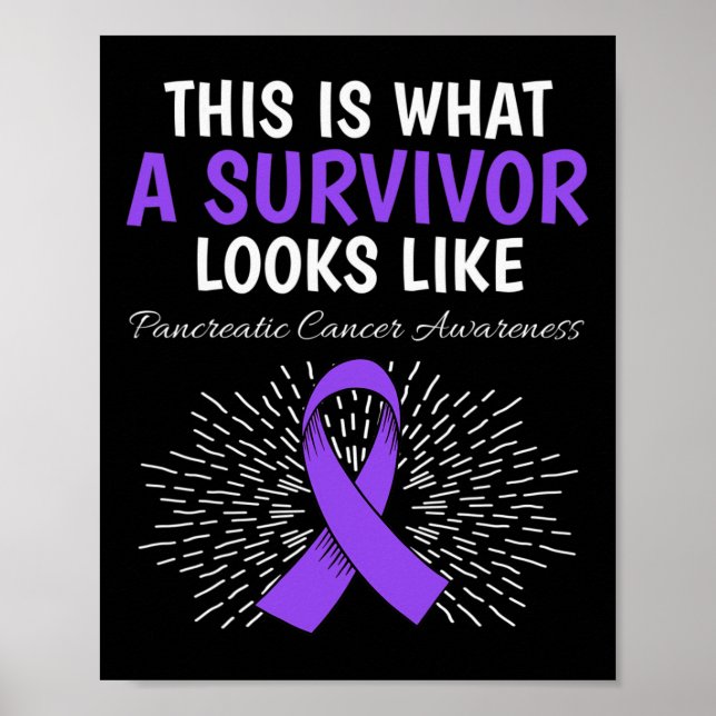Detta är pankreascancermedvetande Survivor Purpl Poster (Framsidan)