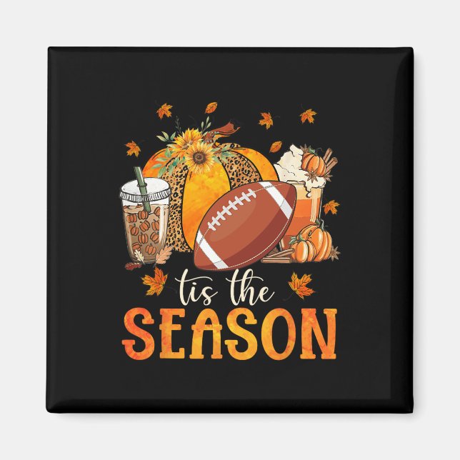 Detta är säsong fotboll och pumpkin Season Fall VI Magnet (Framsidan)