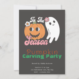 Detta är säsong Ghost-pumpa Carving Party Inbjudningar