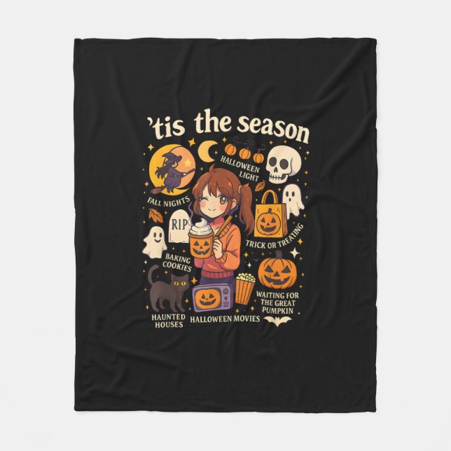 Detta är säsong Halloween Anime Icons fallande des Fleecefilt (Framsidan)