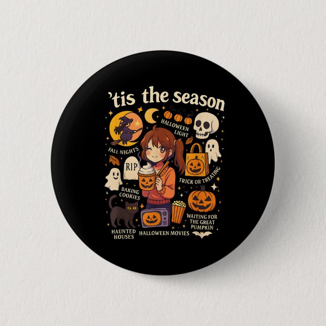 Detta är säsong Halloween Anime Icons fallande des Knapp (Framsida)