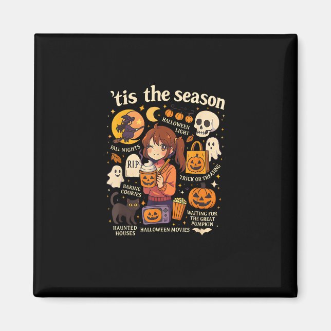 Detta är säsong Halloween Anime Icons fallande des Magnet (Framsidan)