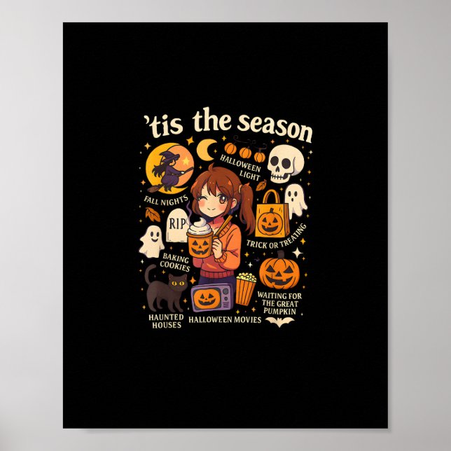 Detta är säsong Halloween Anime Icons fallande des Poster (Framsidan)