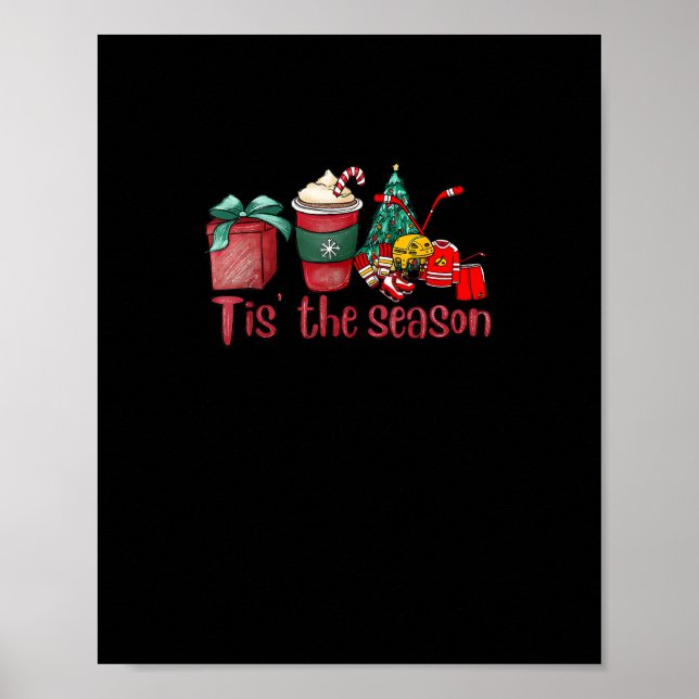Detta är säsong Hockey-julkaffet Santa Poster (Framsidan)