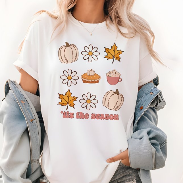 Detta är säsong Höst löv, Paj och pumpkin-grafik T Shirt (Skapare uppladdad)