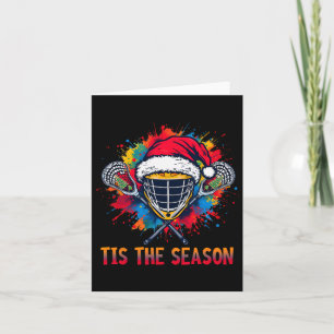 Detta är säsong Lacrosse Mask Santa Hat jul S Kort