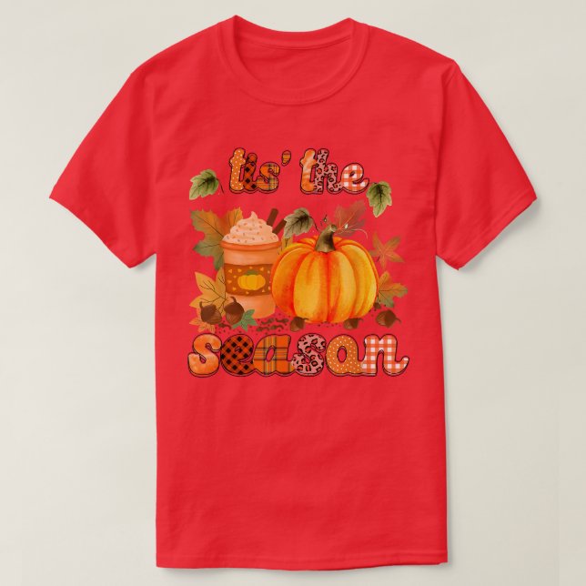 Detta är säsong Pumpkin Season Pumpkin Spice Fall T Shirt (Design framsida)