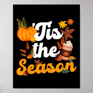 Detta är säsong Pumpkins Spice Fall Höst löv M Poster