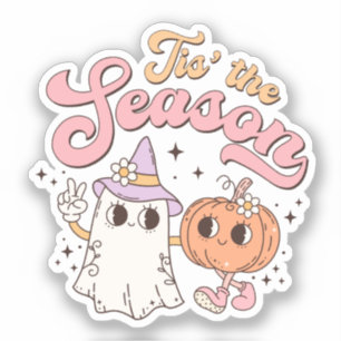 Detta är säsong Retro Groovy Halloween Klistermärken