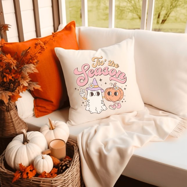 Detta är säsong Retro Groovy Halloween Kudde (Skapare uppladdad)
