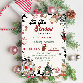 Detta är säsongen Disco Boll jul Party Inbjudningar