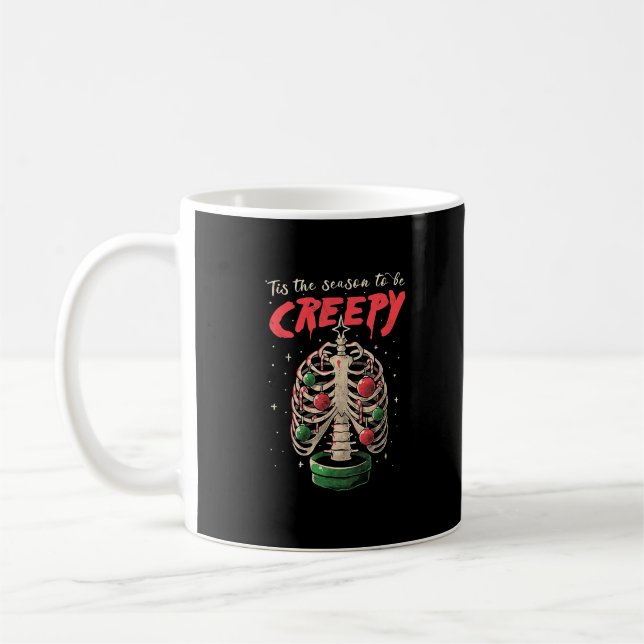 Detta är säsongen för Creepy Skeleton Träd Kaffemugg (Vänster)