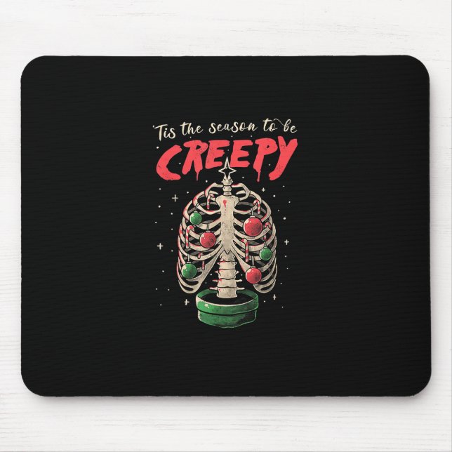 Detta är säsongen för Creepy Skeleton Träd Musmatta (Framsidan)
