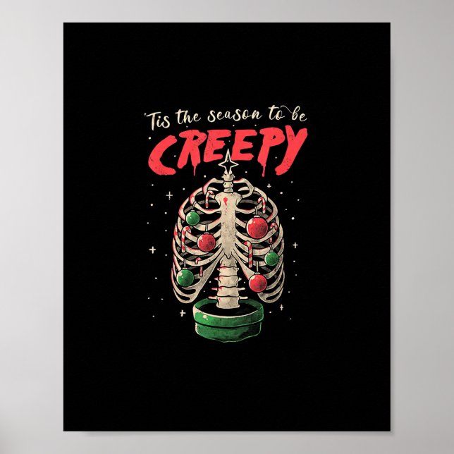 Detta är säsongen för Creepy Skeleton Träd Poster (Framsidan)