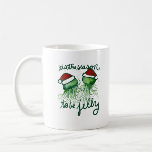 Detta är säsongen för Jelly Funny Jellyfish-julen Kaffemugg