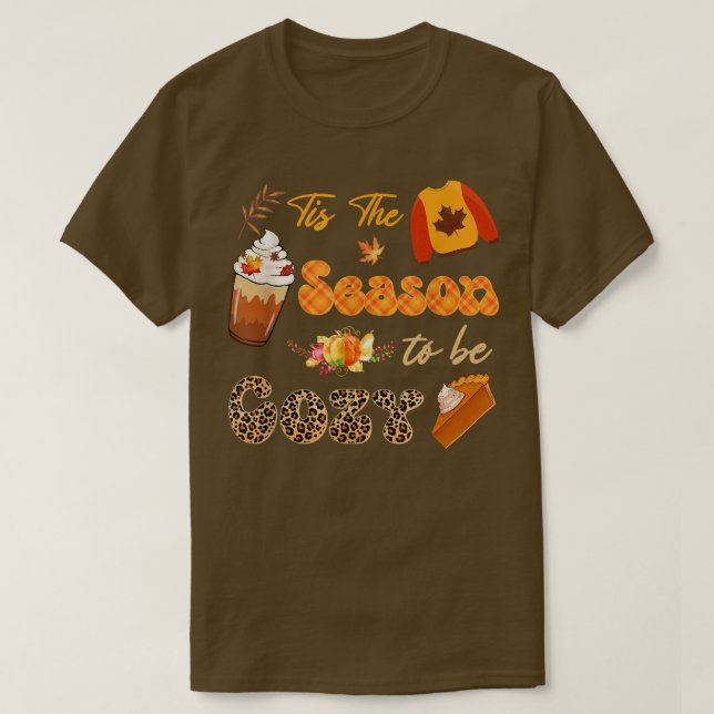 Detta är säsongen för Mysigt leopardpumpkins spp. T Shirt (Design framsida)