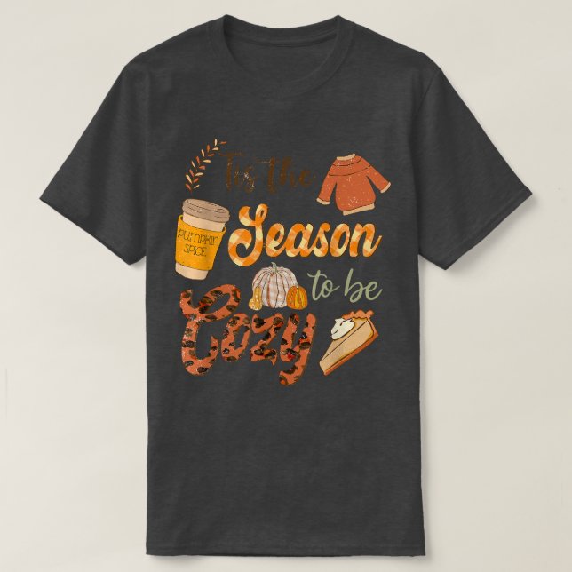 Detta är säsongen för Mysigt leopardpumpkins spp. T Shirt (Design framsida)