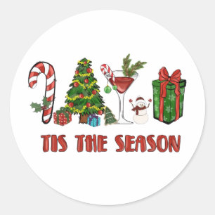 Detta är säsongen God jul Runt Klistermärke