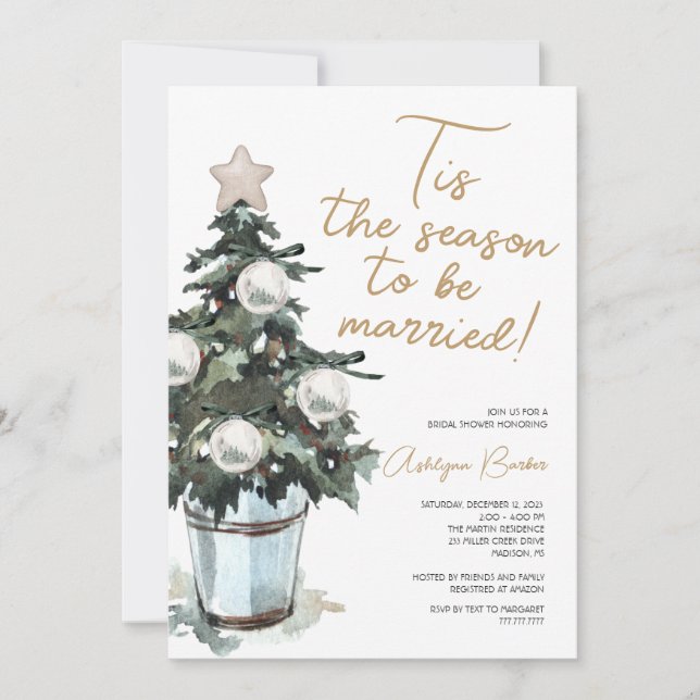 Detta är säsongen jul Inbjudningskort för möhippan (Framsida)