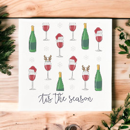 Detta är säsongen Jultomten Reindeer Vin Snö Pappersservett