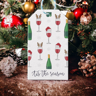Detta är säsongen Jultomten Reindeer Vin Snö Presentetikett