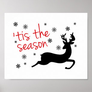 "Detta är säsongen Reindeer Silhouette jul Poster