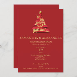 Detta är säsongens Festive Red Julgran Bröllop Inbjudningar