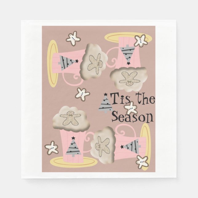 Detta är säsongskorset jultomten Napkins Pappersservett (Framsidan)