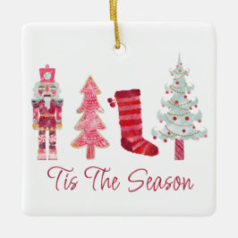 Detta är säsongsornament julgransprydnad keramik