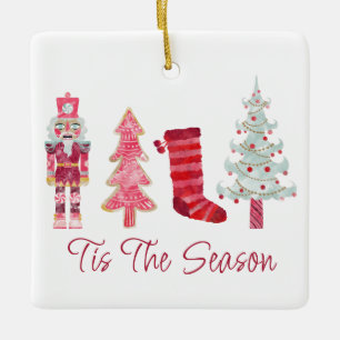 Detta är säsongsornament julgransprydnad keramik