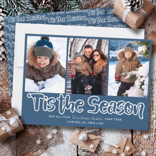 Detta är säsongsöversikt som tillåter 3-Lodräts fo Julkort